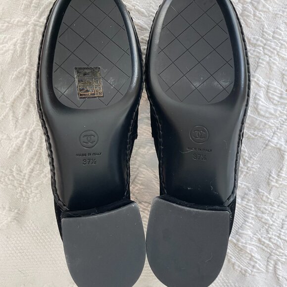 **Chanel Black Suede Loafers** - Picture 4 of 6